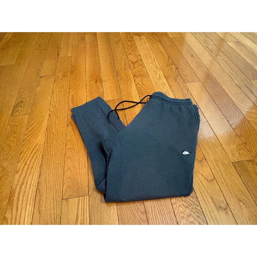 Nike Mens Charcoal Gray Heather Fleece Jogger Sweatpants Large Zipper Pocket